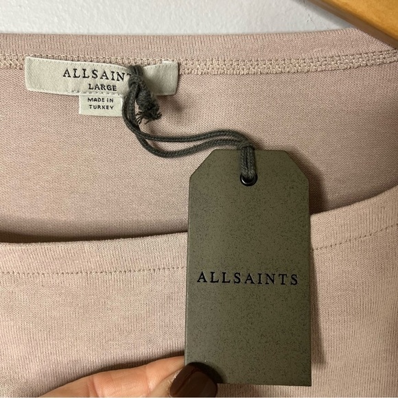 All Saints Rita Oversized Dropped Shoulder T Shirt Cloud Pink Size Large - Picture 6 of 8